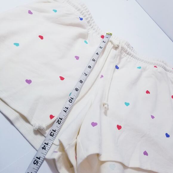 WildFox Oatmeal Hearts Print Sweatshirt and Short Lounge Set Co-Ord Sets - Picture 9 of 13